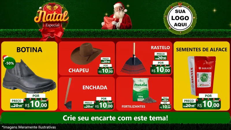 Modelo de TV para TV Horizontal com o tema Natal Especial para Agropecuária