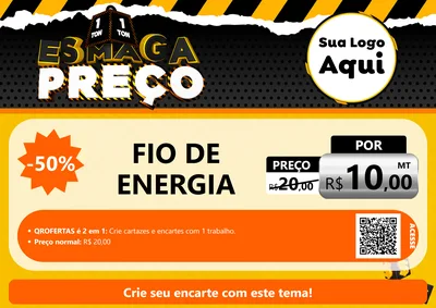 Modelo de Cartaz para Cartaz A4 Horizontal com o tema Esmaga Preço para Materiais Elétricos