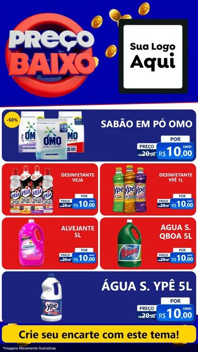 Modelo de TV para TV Vertical com o tema Preço Baixo para Produtos de Limpeza