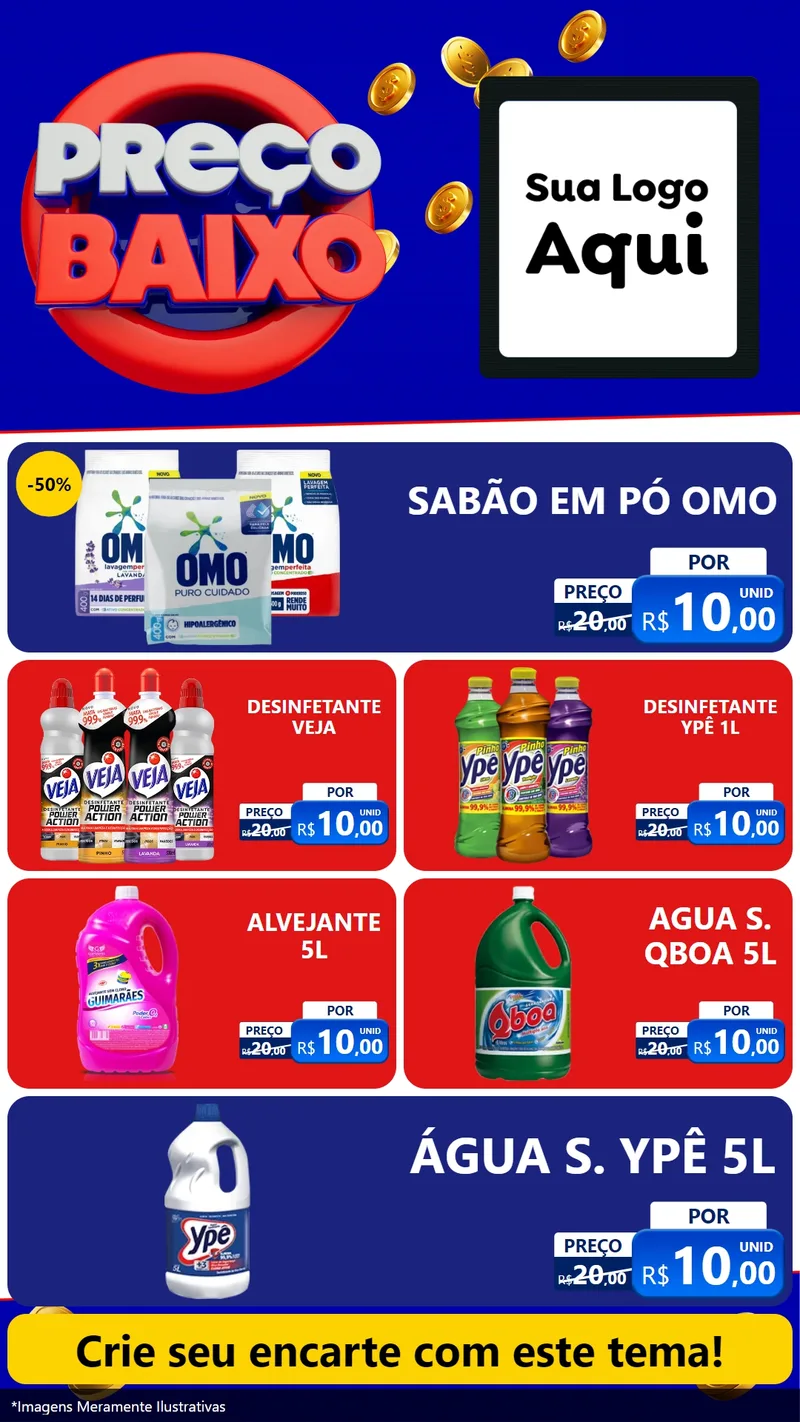 Modelo de TV para TV Vertical com o tema Preço Baixo para Produtos de Limpeza