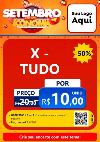 Modelo de Cartaz para Cartaz A4 Vertical com o tema Operação Setembro Com Muita Economia para Hamburgueria