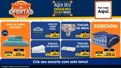 Modelo de TV para TV Horizontal com o tema Sábado de Ofertas Imperdíveis para Cama, Mesa e Banho