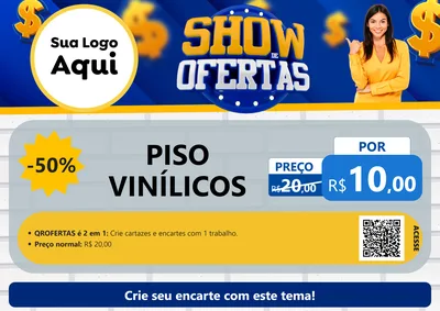 Modelo de Cartaz para Cartaz A4 Horizontal com o tema Show de Ofertas para Material para Construção