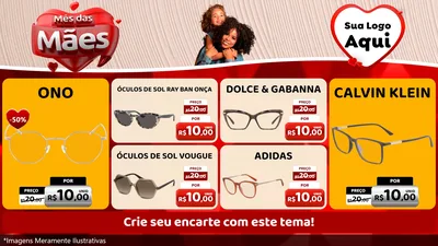 Modelo de TV para TV Horizontal com o tema Mês das Mães para Óticas