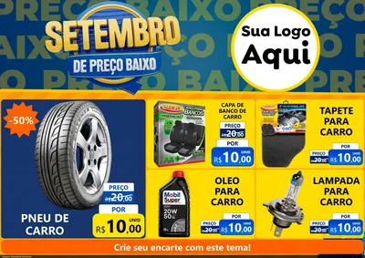 Modelo de Encarte para Encarte A4 Horizontal com o tema Setembro De Preço Baixo para Auto peças