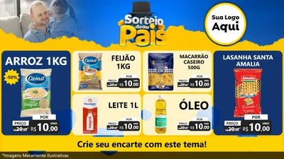 Modelo de TV para TV Horizontal com o tema Sorteio Dia Dos Pais para Supermercado