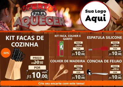 Modelo de Encarte para Encarte A4 Horizontal com o tema Ofertas Para Aquecer para Utilidades Domésticas