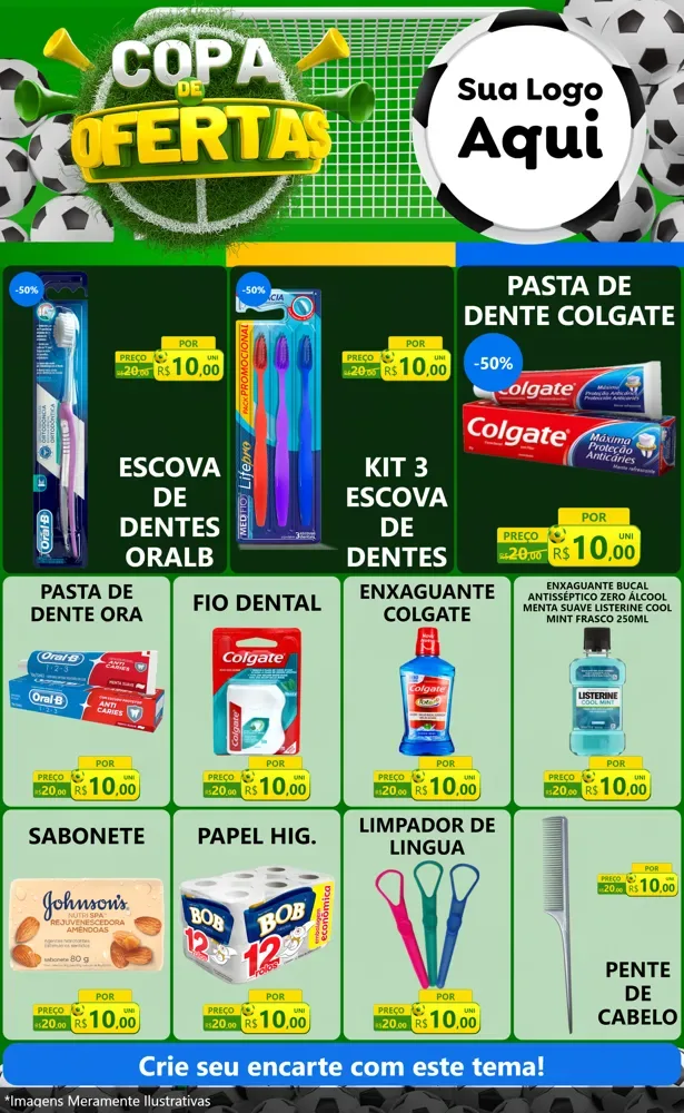 Modelo de Encarte para Encarte Grande com o tema Copa De Ofertas para Higiene Pessoal