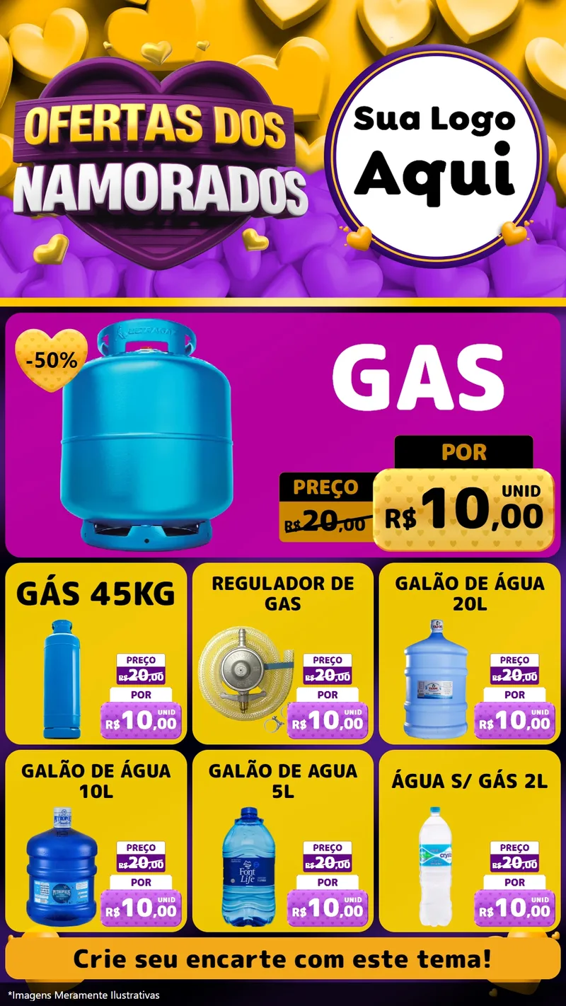 Modelo de Rede Social para Stories com o tema Oferta Dos Namorados para Água e gás