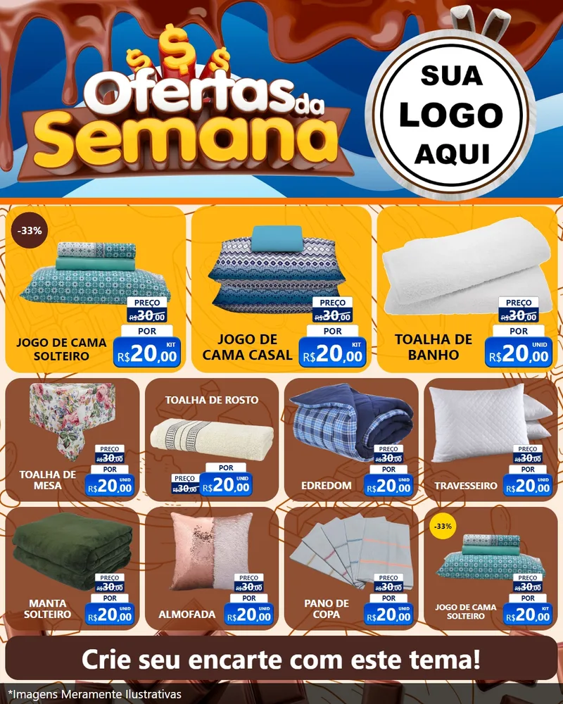 Modelo de Rede Social para Feed Instagram com o tema Ofertas da Semana - Páscoa para Cama, Mesa e Banho