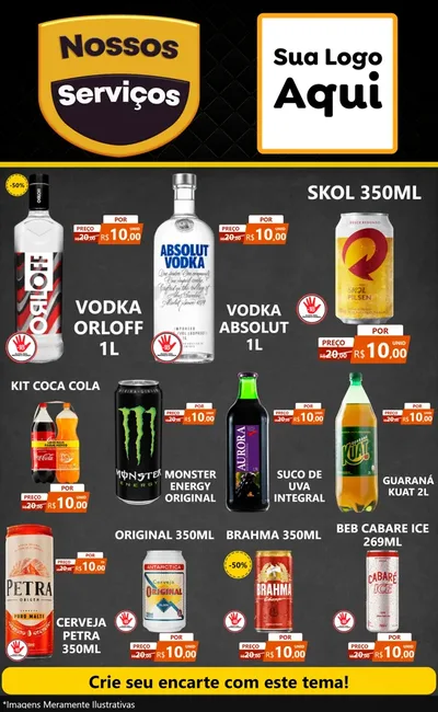 Modelo de Encarte para Encarte Grande com o tema Nossos Serviços para Distribuidora de bebidas