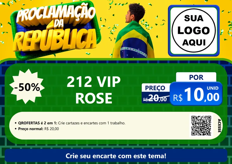 Modelo de Cartaz para Cartaz A4 Horizontal com o tema Proclamação da República para Perfumes