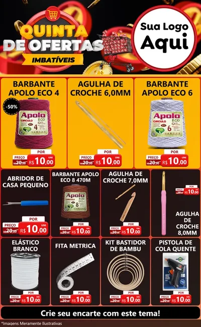 Modelo de Encarte para Encarte Grande com o tema Quinta de Ofertas Imbatíveis para Armarinho e Aviamentos