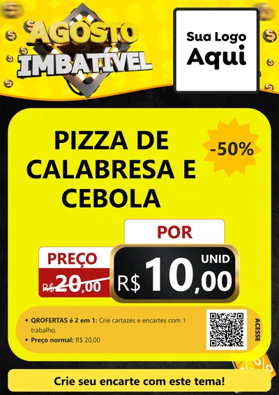 Modelo de Cartaz para Cartaz A4 Vertical com o tema Agosto Imbatível para Pizzaria