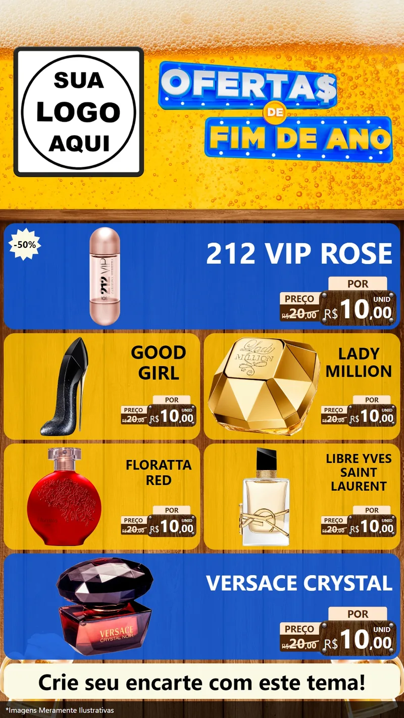 Modelo de TV para TV Vertical com o tema Ofertas de Fim de Ano para Perfumes