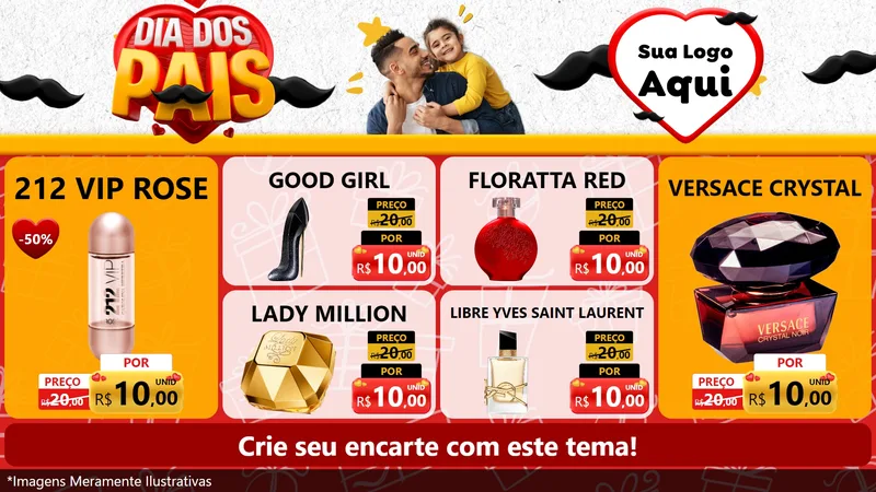 Modelo de TV para TV Horizontal com o tema Dia dos Pais para Perfumes
