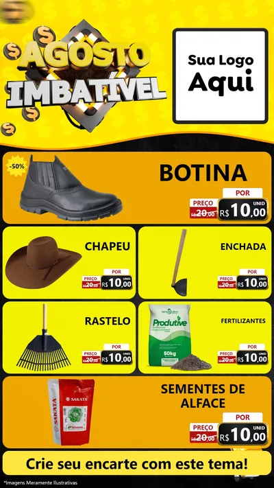 Modelo de TV para TV Vertical com o tema Agosto Imbatível para Agropecuária