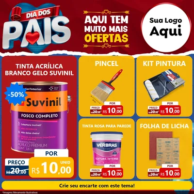 Modelo de Rede Social para Feed Facebook com o tema Dia dos Pais para Tintas e Ferramentas