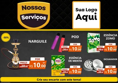 Modelo de Encarte para Encarte A4 Horizontal com o tema Nossos Serviços para Tabacaria