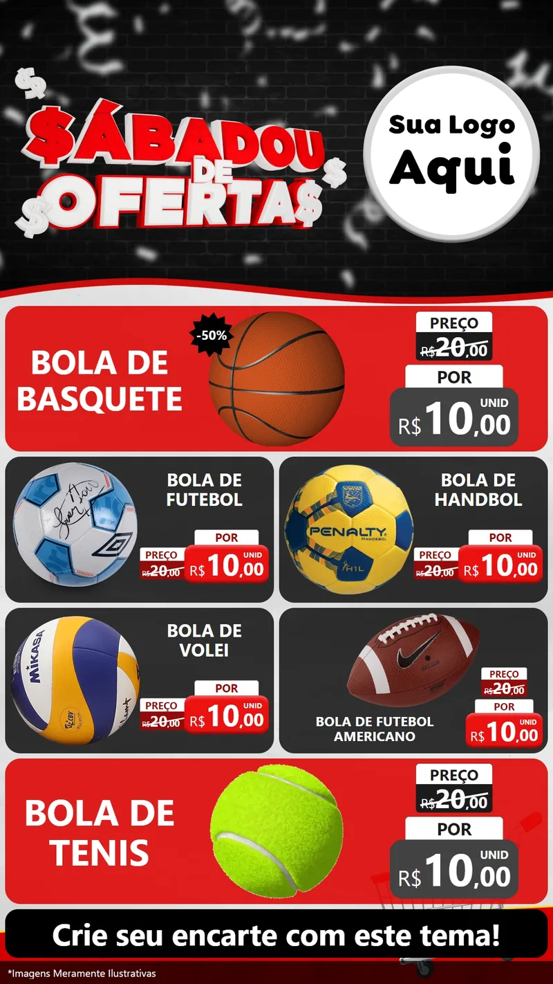 Modelo de TV para TV Vertical com o tema Sabadou de Ofertas para Artigos Esportivos