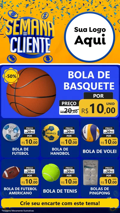 Modelo de Rede Social para Stories com o tema Semana do Cliente para Artigos Esportivos