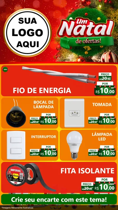 Modelo de TV para TV Vertical com o tema Um Natal de Ofertas para Materiais Elétricos