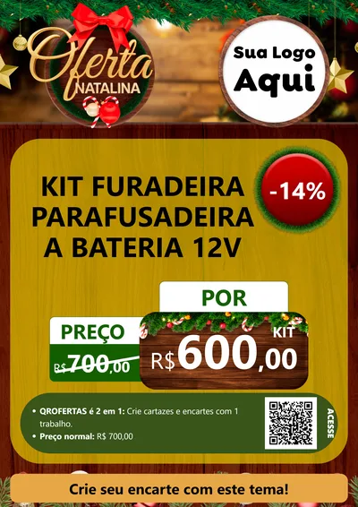 Modelo de Cartaz para Cartaz A4 Vertical com o tema Ofertas Natalina para Maquinas e Ferramentas