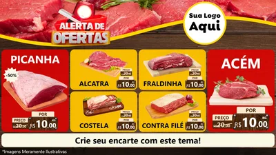 Modelo de TV para TV Horizontal com o tema Alerta de Ofertas para Açougue