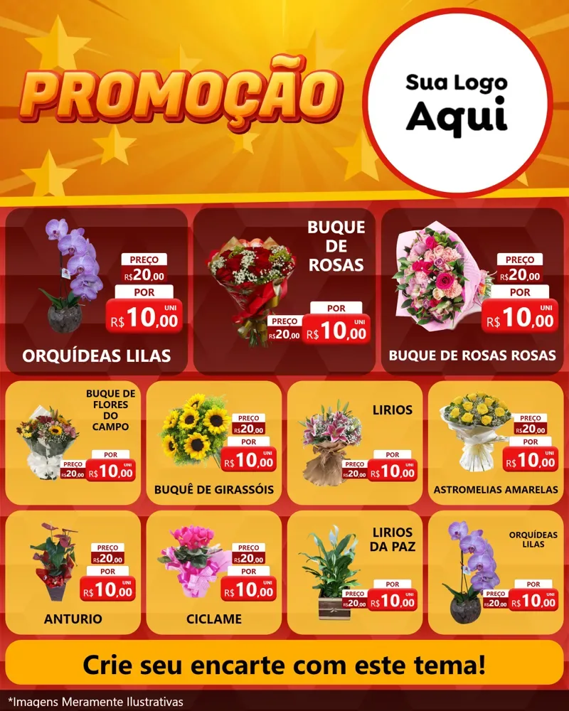 Modelo de Rede Social para Feed Instagram com o tema Promoção para Floricultura e jardim