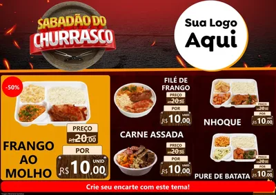 Modelo de Encarte para Encarte A4 Horizontal com o tema Sabadão Do Churrasco