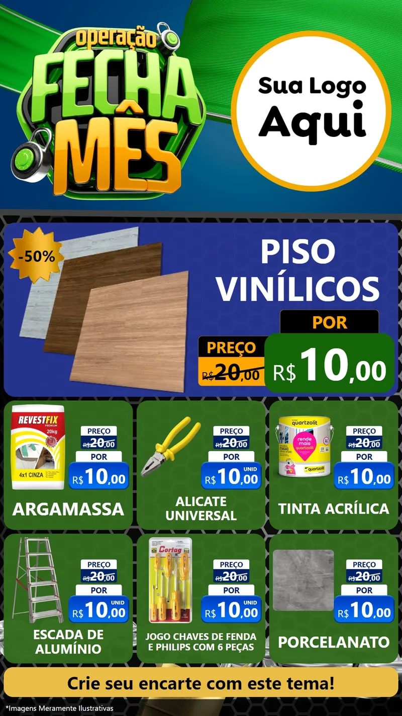 Modelo de Rede Social para Stories com o tema Operação Fecha Mês para Material para Construção