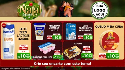 Modelo de TV para TV Horizontal com o tema Natal Especial para Frios e Laticínios