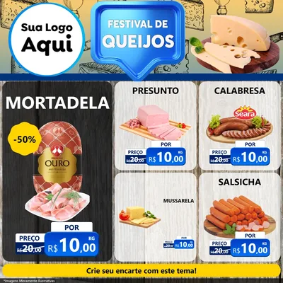 Modelo de Rede Social para Feed Facebook com o tema Festival de Queijos para Frios e Laticínios