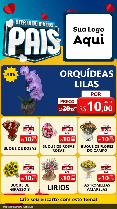 Modelo de Rede Social para Stories com o tema Oferta Do Dia Dos Pais para Floricultura e jardim