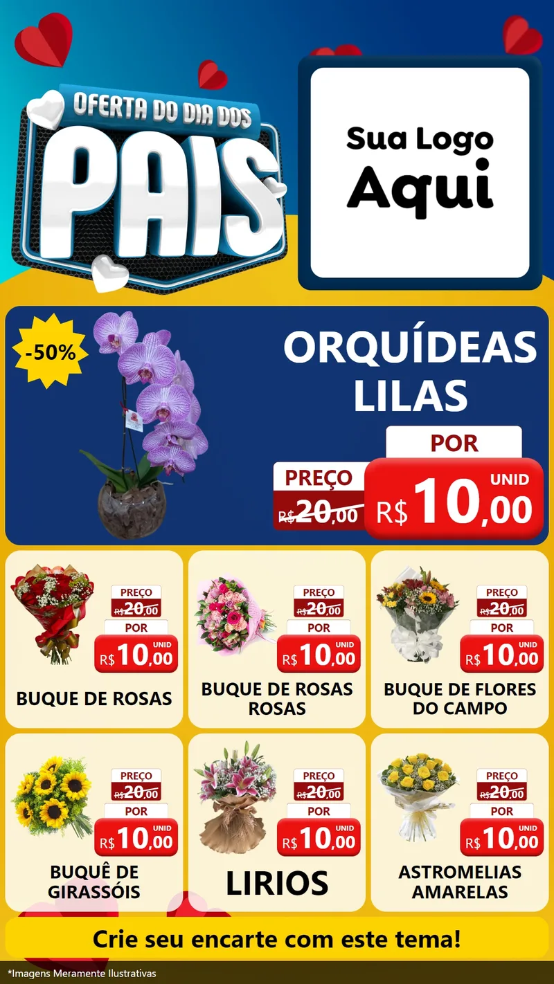 Modelo de Rede Social para Stories com o tema Oferta Do Dia Dos Pais para Floricultura e jardim