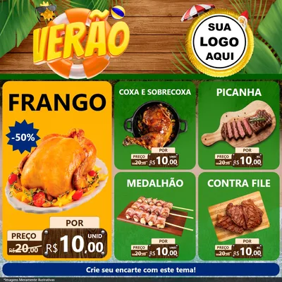 Modelo de Rede Social para Feed Facebook com o tema Verão para Assados