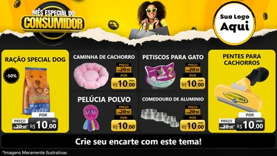 Modelo de TV para TV Horizontal com o tema Mês Especial do Consumidor para Pet Shop