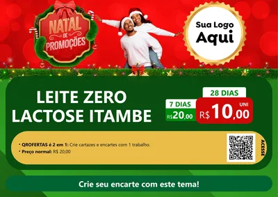 Modelo de Cartaz para Cartaz A4 Horizontal com o tema Natal de Promoções para Frios e Laticínios