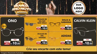 Modelo de TV para TV Horizontal com o tema Liquida Ano Novo Imperdível para Óticas