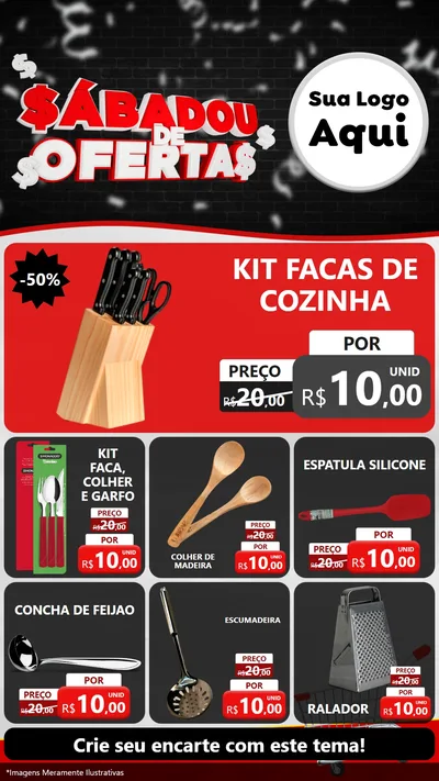 Modelo de Rede Social para Stories com o tema Sabadou de Ofertas para Utilidades Domésticas