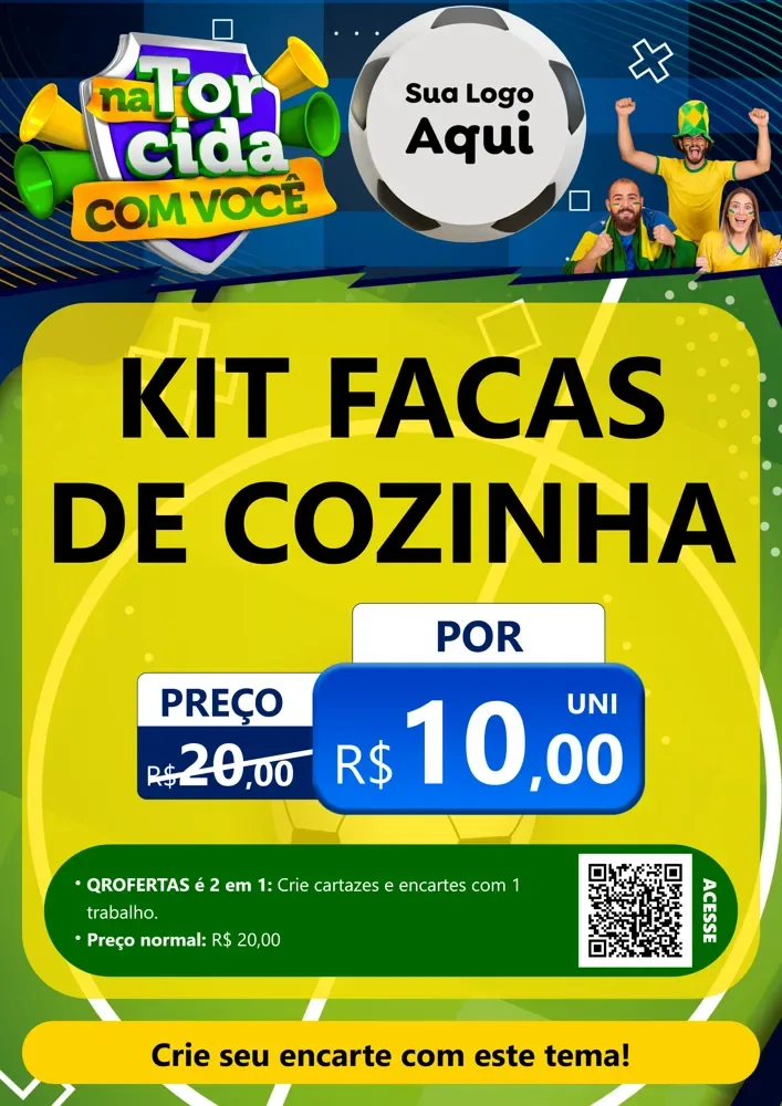 Modelo de Cartaz para Cartaz A4 Vertical com o tema Na Torcida Com Você - Copa para Utilidades Domésticas