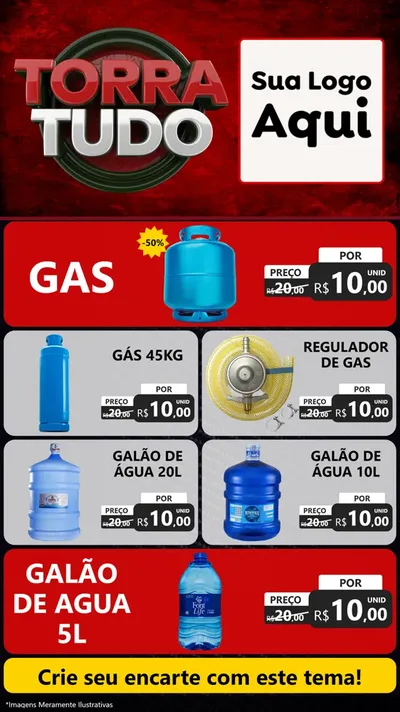 Modelo de TV para TV Vertical com o tema Torra Tudo para Água e gás
