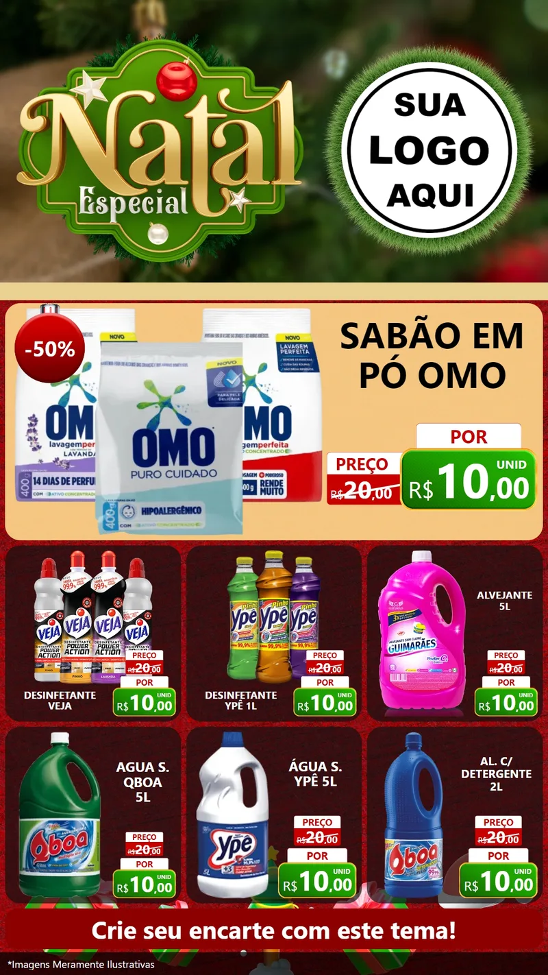 Modelo de Rede Social para Stories com o tema Natal Especial para Produtos de Limpeza