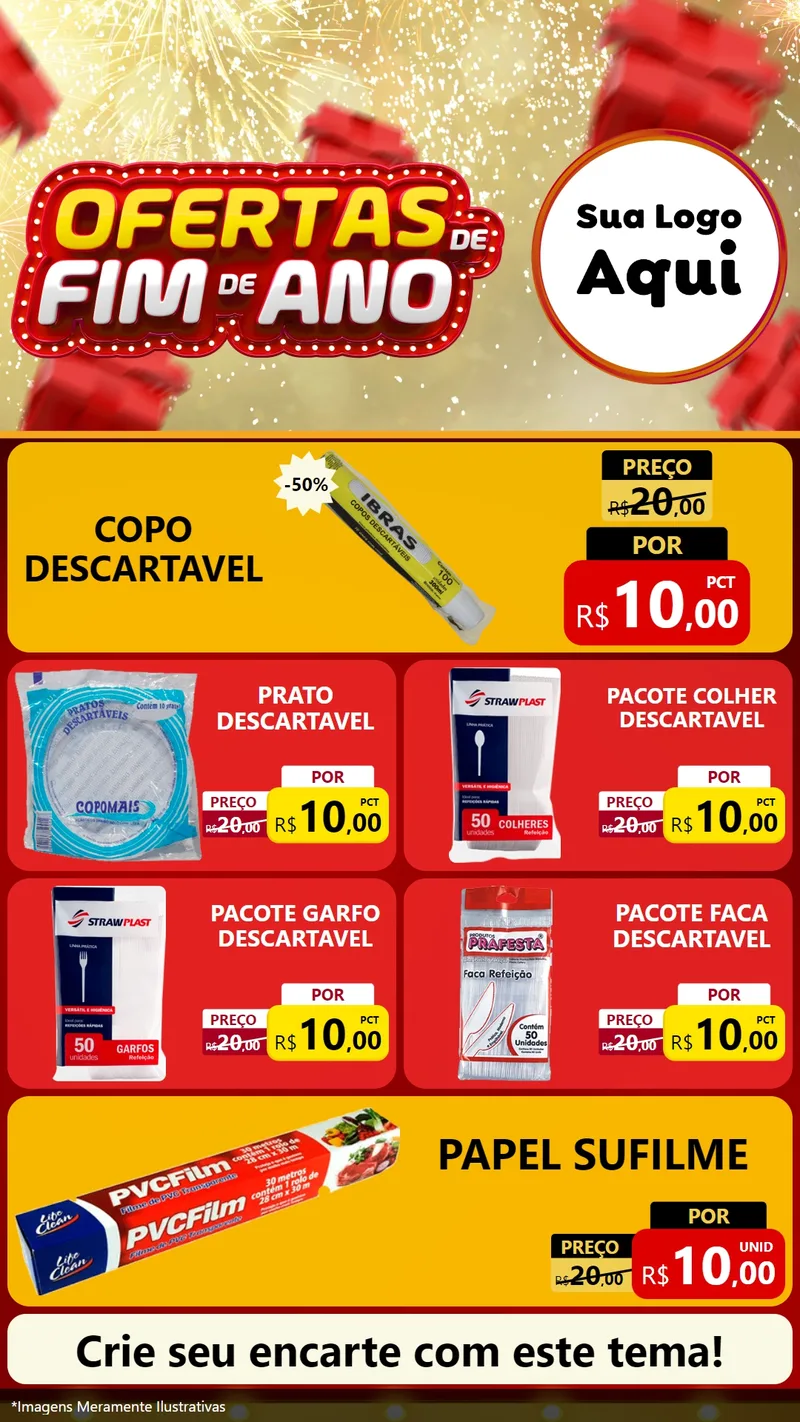 Modelo de TV para TV Vertical com o tema Ofertas de Fim de Ano para Embalagens