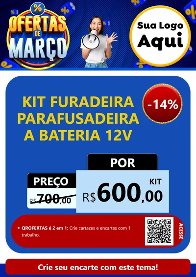 Modelo de Cartaz para Cartaz A4 Vertical com o tema Ofertas de Março para Maquinas e Ferramentas