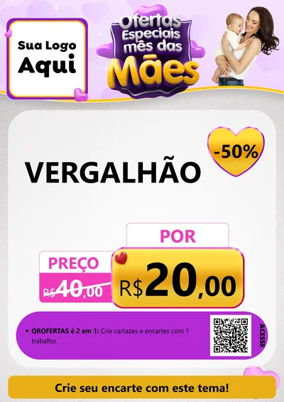 Modelo de Cartaz para Cartaz A4 Vertical com o tema Ofertas Especiais - Mês das Mães para Ferragens