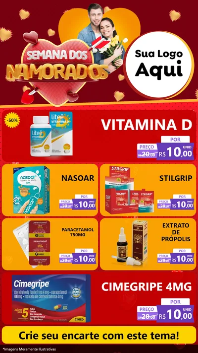 Modelo de TV para TV Vertical com o tema Semana dos Namorados para Farmácia
