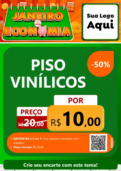 Modelo de Cartaz para Cartaz A4 Vertical com o tema Janeiro da Economia para Material para Construção