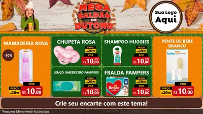 Modelo de TV para TV Horizontal com o tema Mega Saldão de Outono para Bebês