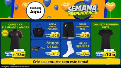 Modelo de TV para TV Horizontal com o tema Semana da Independência para Roupas e acessórios